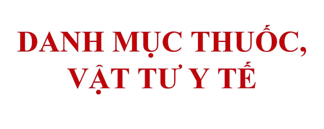 Danh mục thuốc, vật tư y tế